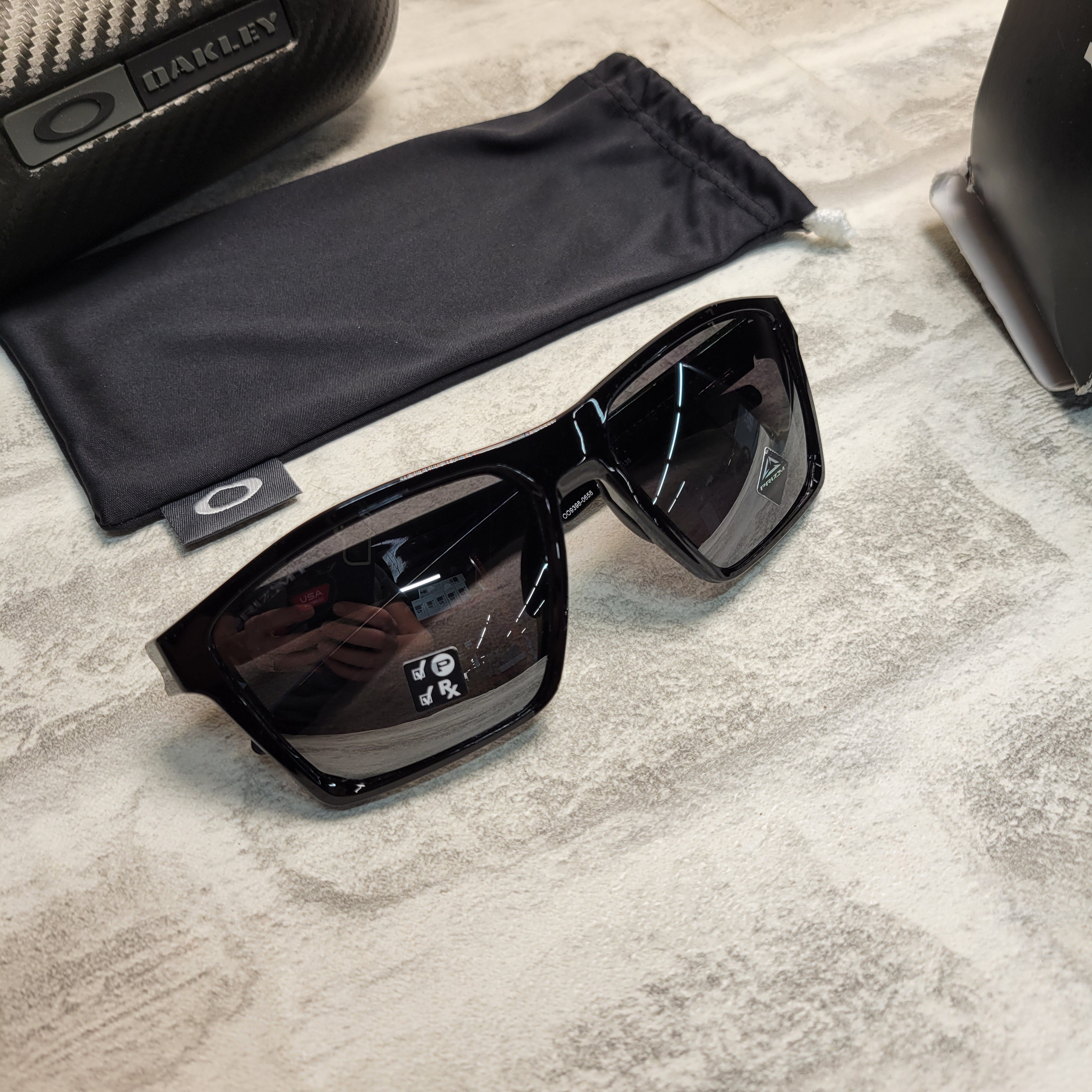 Oakley Men's Oo9398 Targetline Asian Fit Square Sunglasses Polished Black/Prizm (7878329303278)